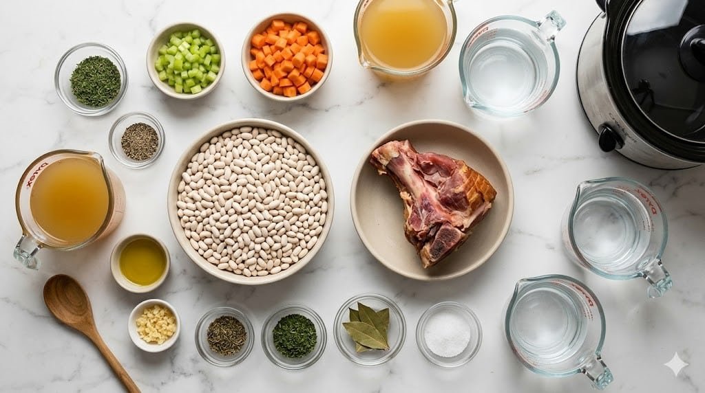 Crockpot Ham & Bean Soup Recipe