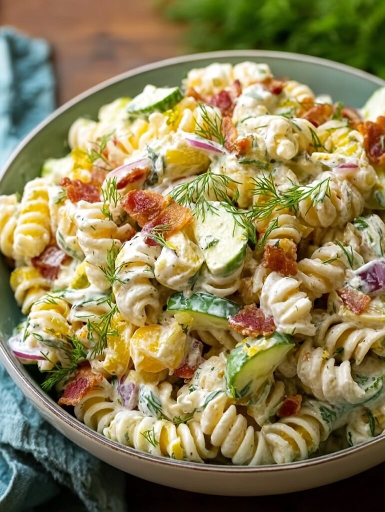 Dill Pickle Bacon Pasta Salad Recipe That Will Wow Your Taste Buds