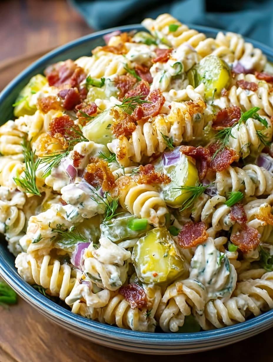 Dill Pickle Bacon Pasta Salad Recipe That Will Wow Your Taste Buds