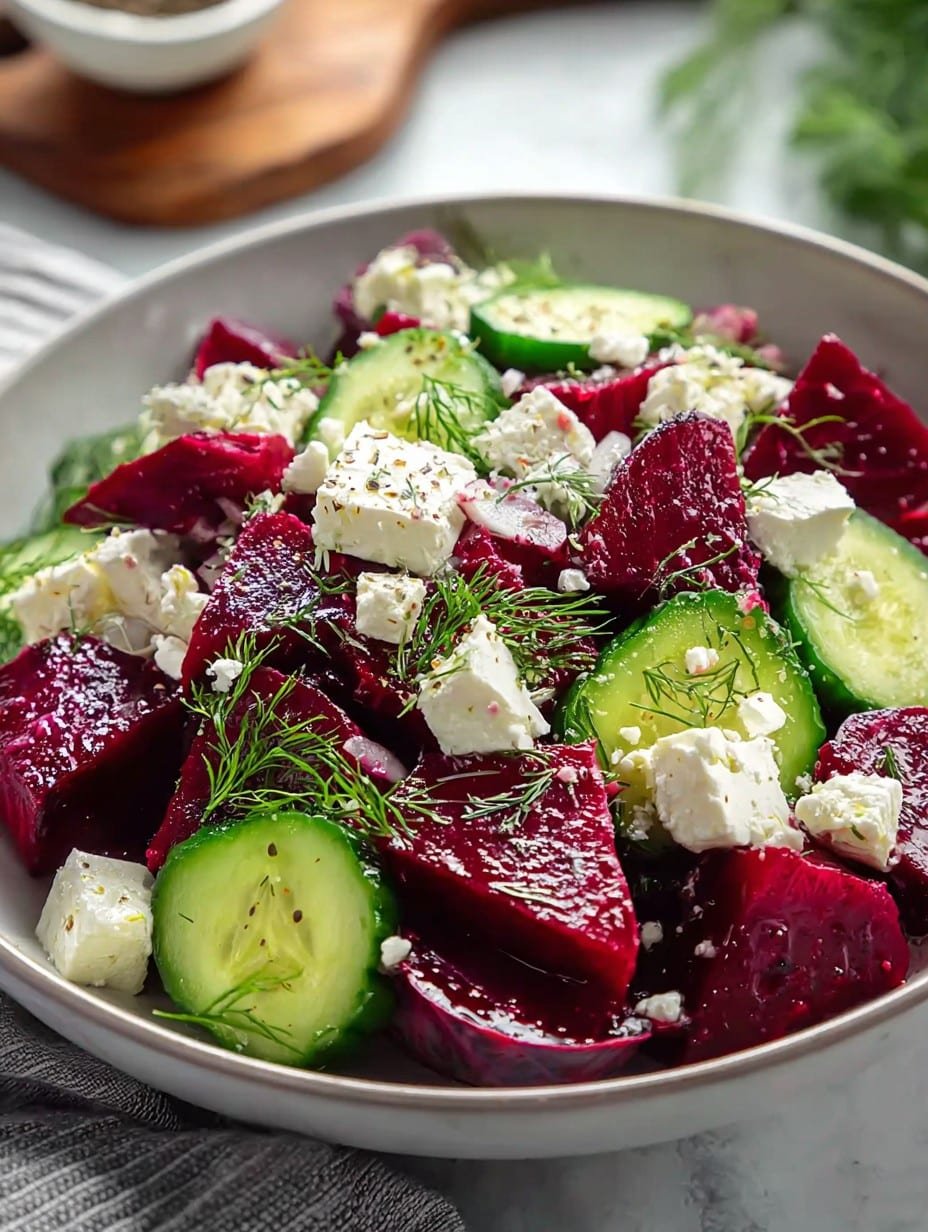 Irresistible Beet Feta Salad with Cucumber and Dill