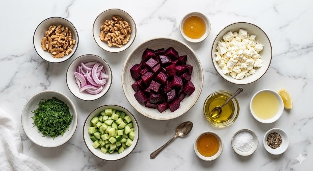 Irresistible Beet Feta Salad with Cucumber and Dill