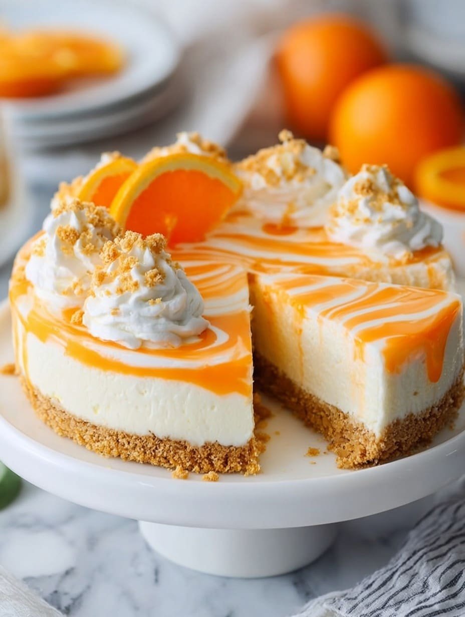 No-Bake Orange Creamsicle Cheesecake