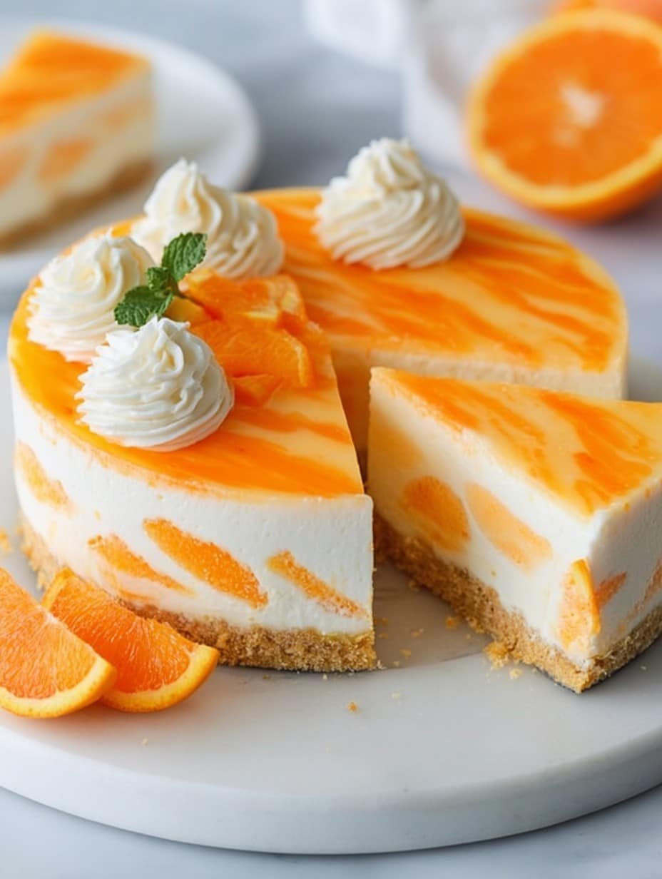 No-Bake Orange Creamsicle Cheesecake