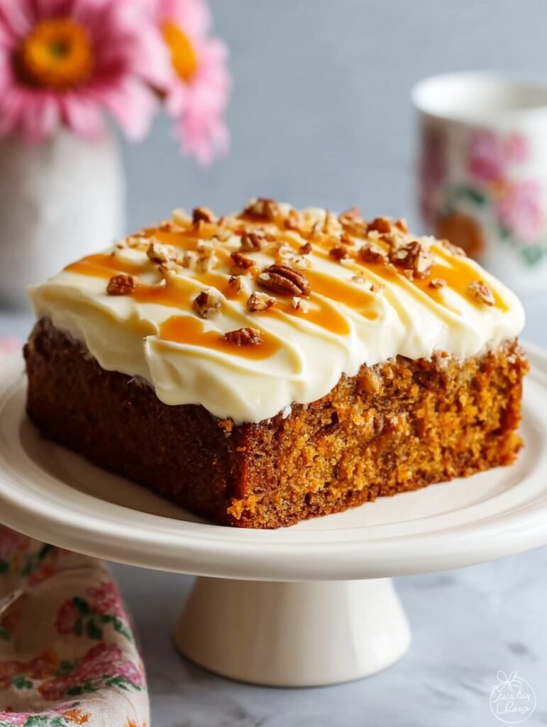 Salted Caramel Carrot Cake with Cream Cheese Frosting