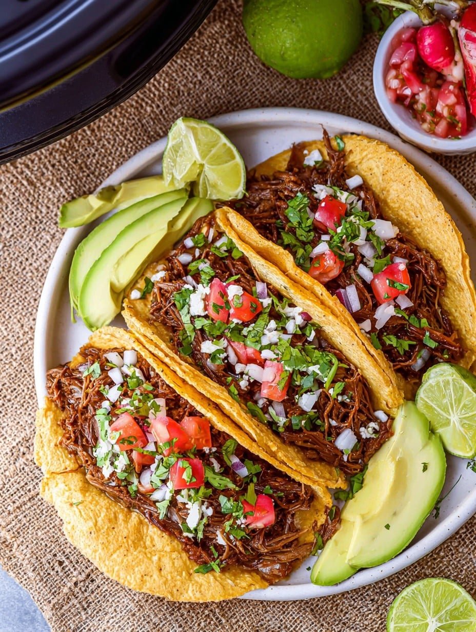 Slow Cooker Barbacoa Beef Tacos