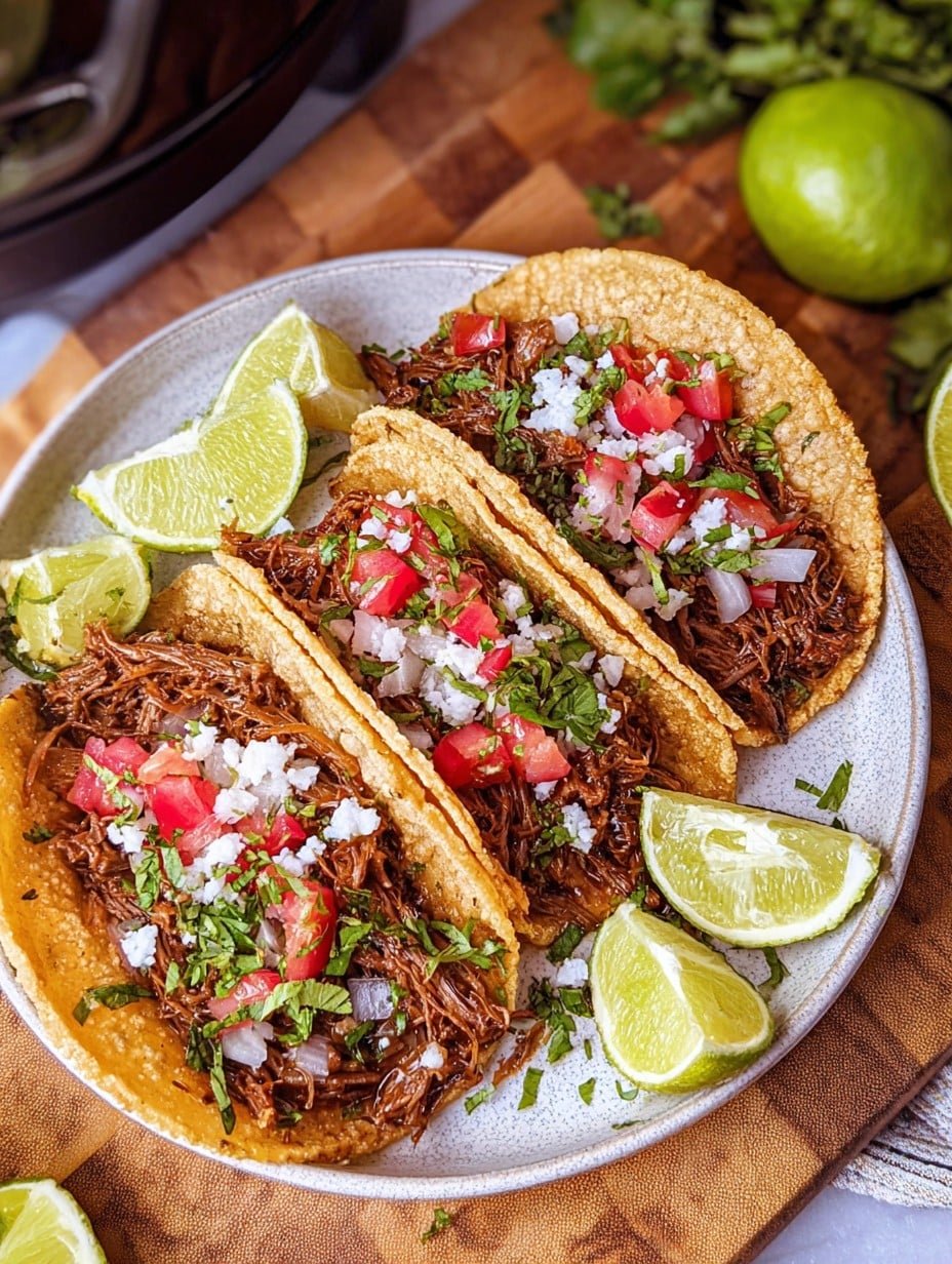 Slow Cooker Barbacoa Beef Tacos
