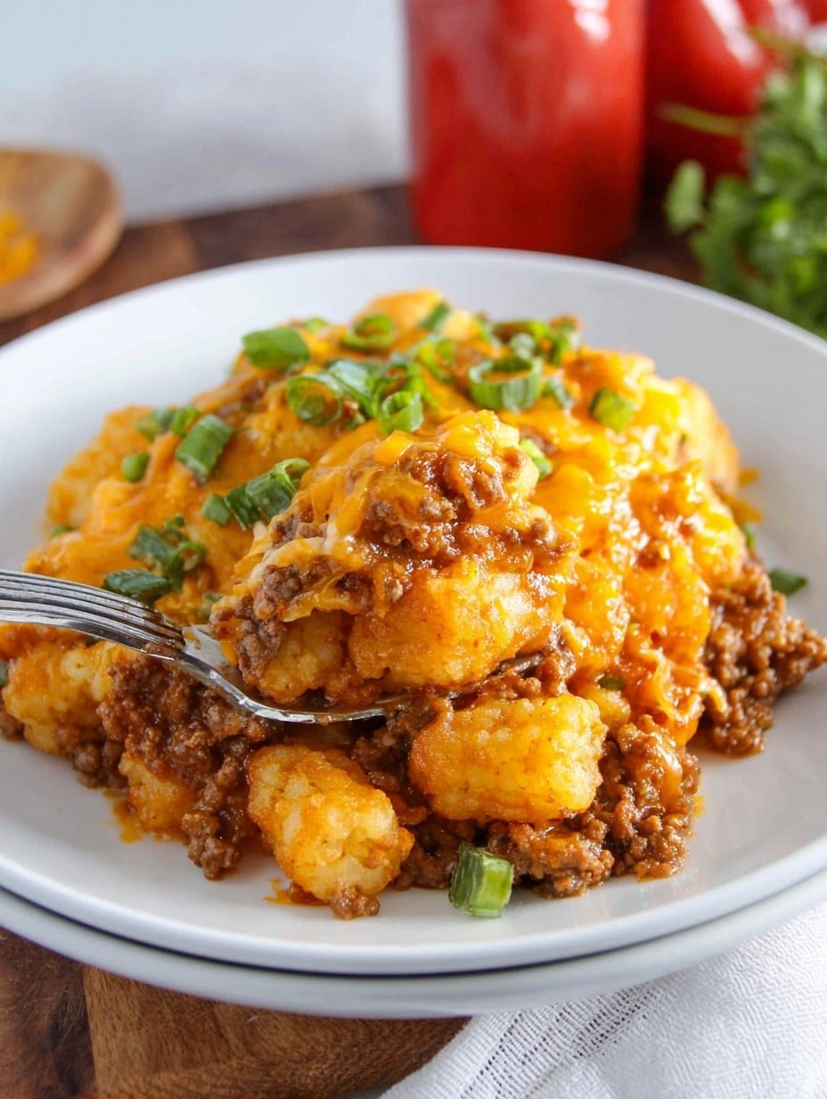 Slow Cooker Ground Beef Tater Tot Casserole