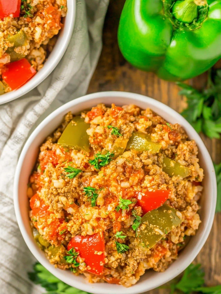 Slow Cooker Stuffed Pepper Casserole