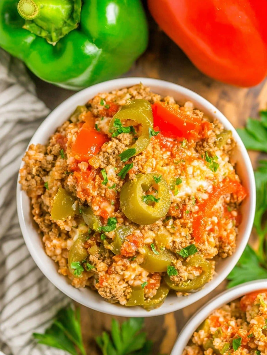Slow Cooker Stuffed Pepper Casserole