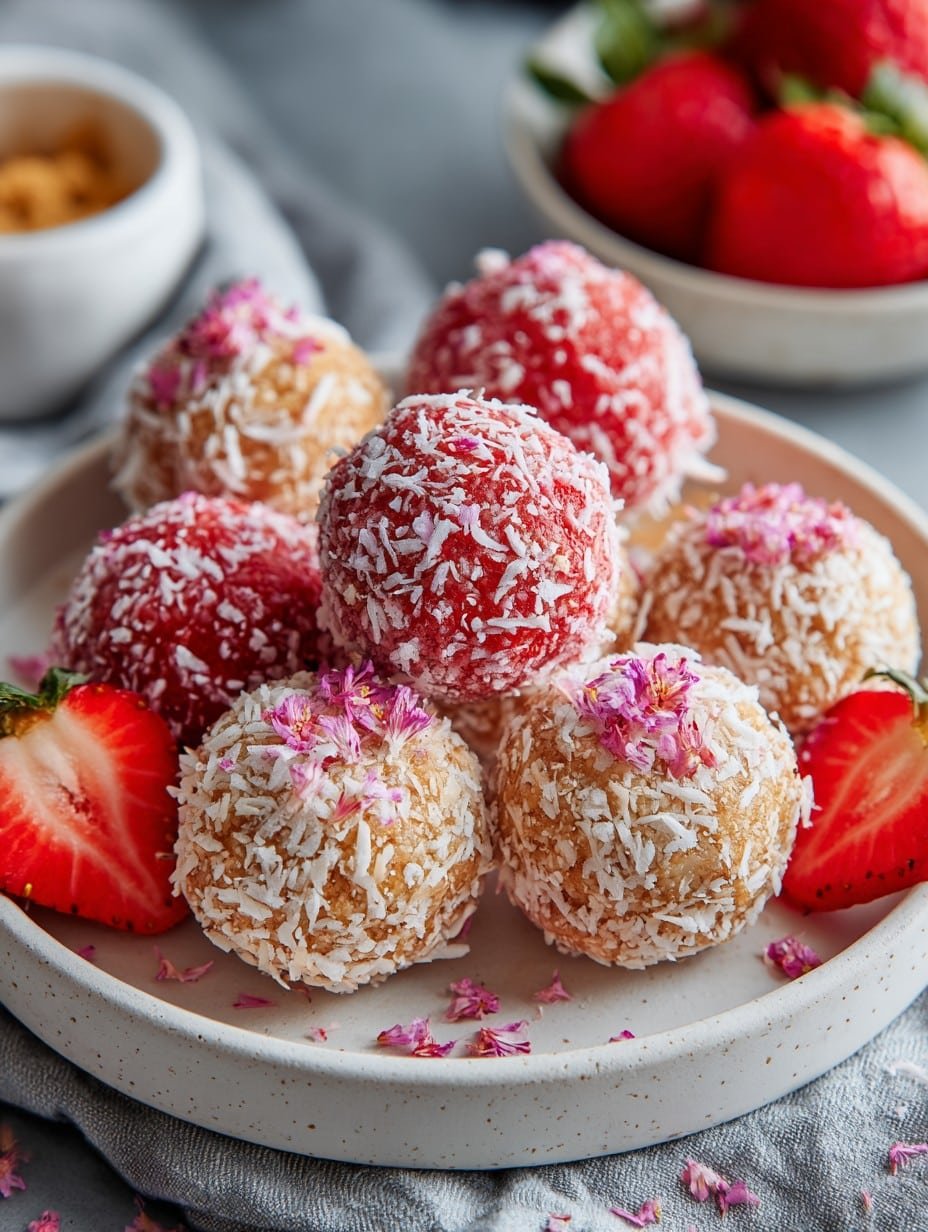 Strawberry Shortcake Protein Balls 1 Strawberry Shortcake Protein Balls