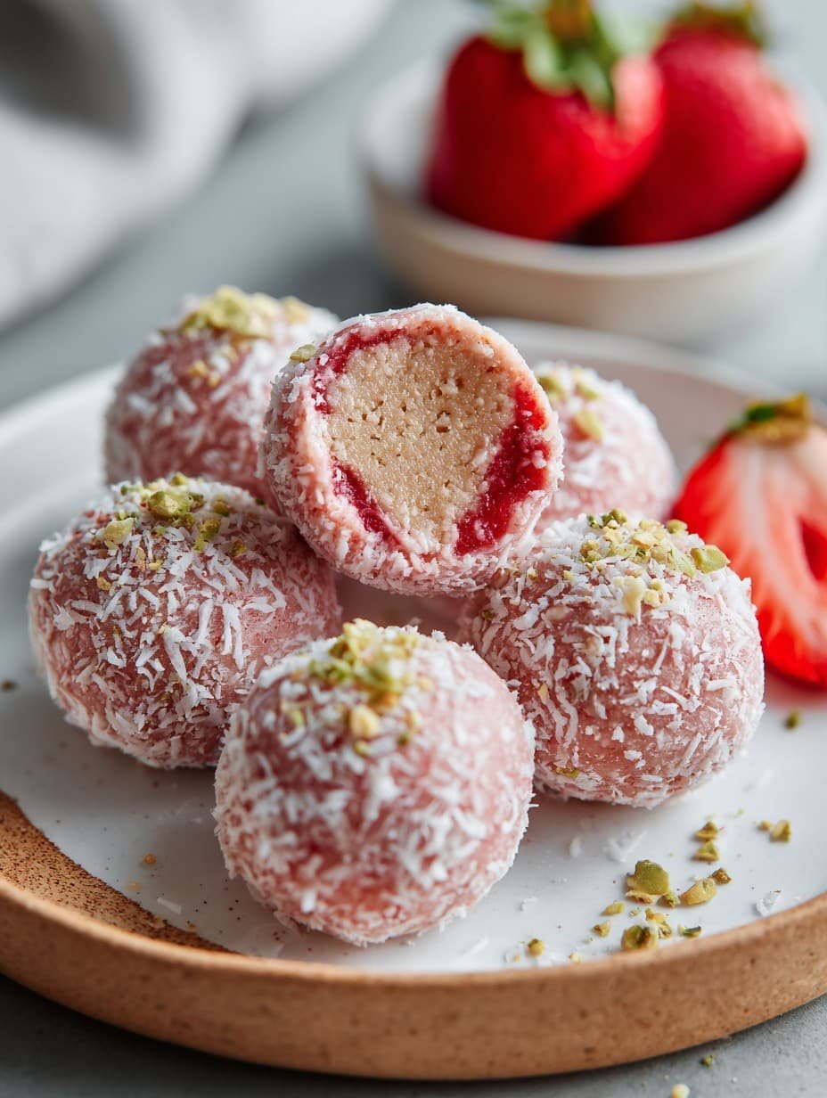 Strawberry Shortcake Protein Balls