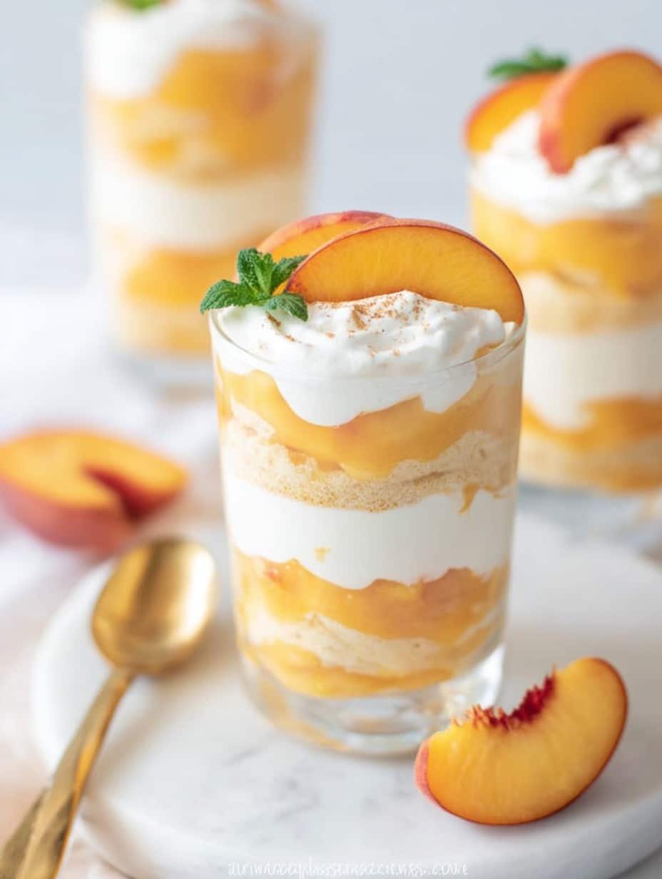 Summer Peach Mousse Trifles