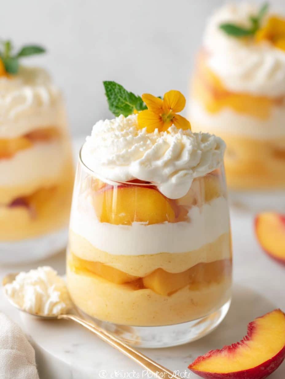 Summer Peach Mousse Trifles