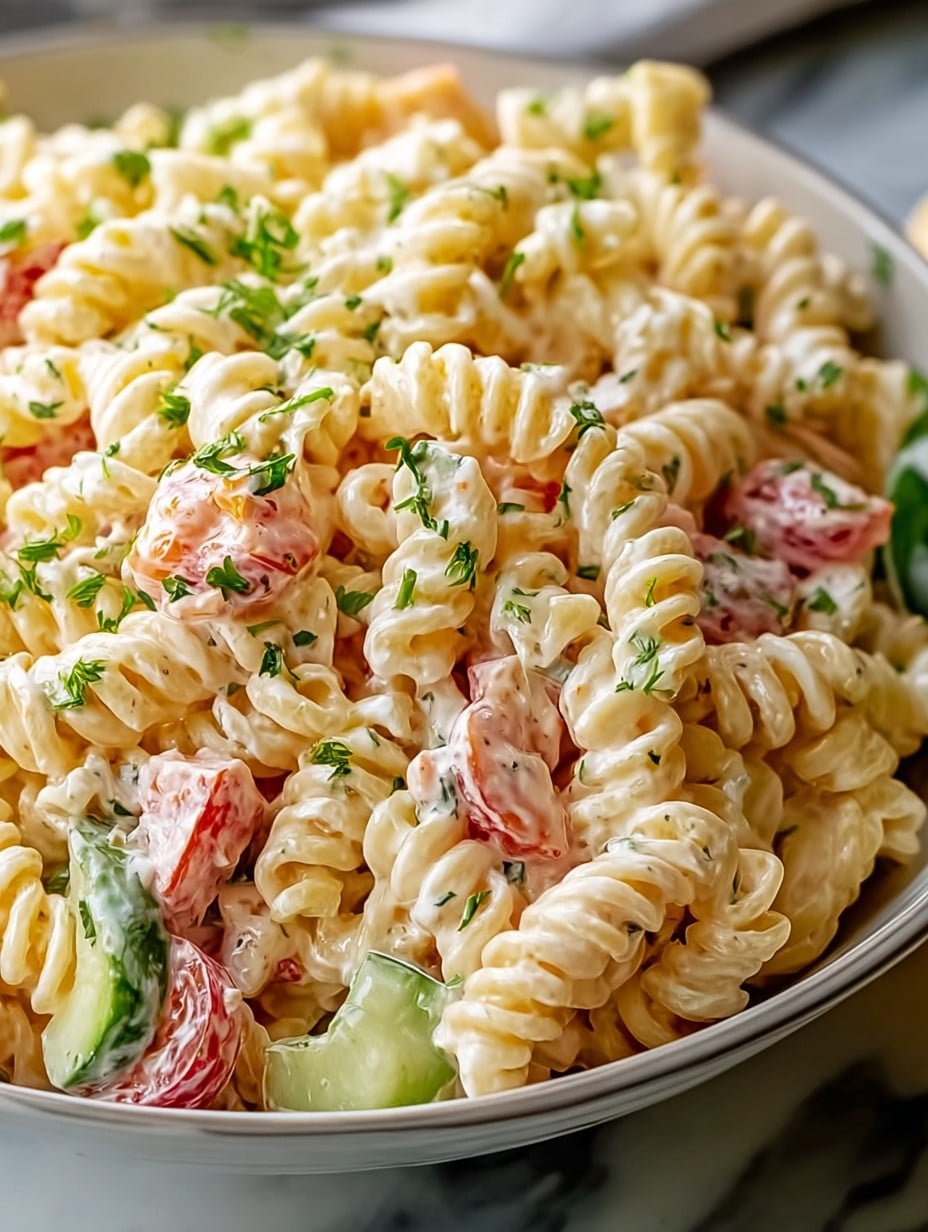 Creamy Pasta Salad Bliss – Your Go-To Summer Side Dish!