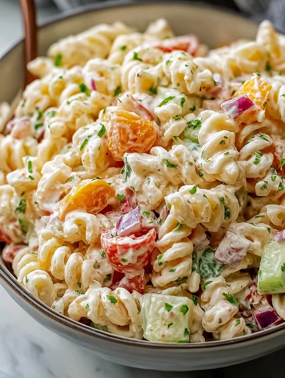 Creamy Pasta Salad Bliss – Your Go-To Summer Side Dish!