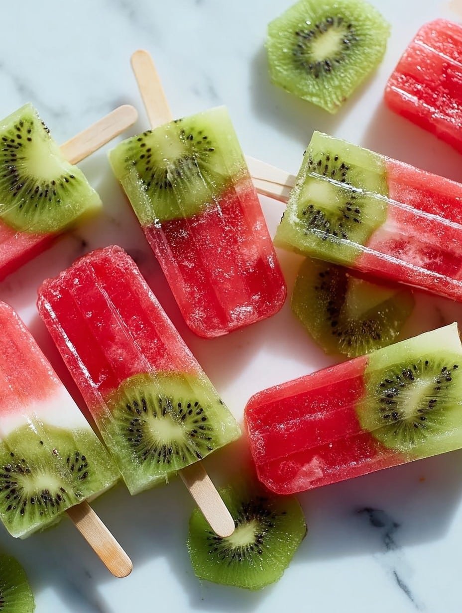 Kiwi Watermelon Fruit Popsicles