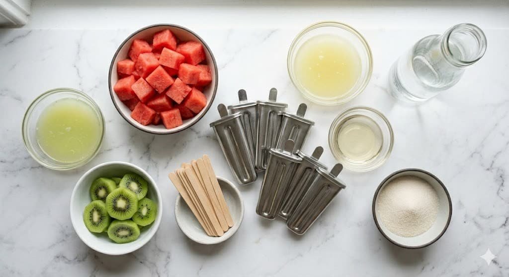 Kiwi Watermelon Fruit Popsicles