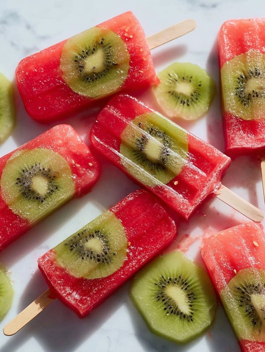 Kiwi Watermelon Fruit Popsicles