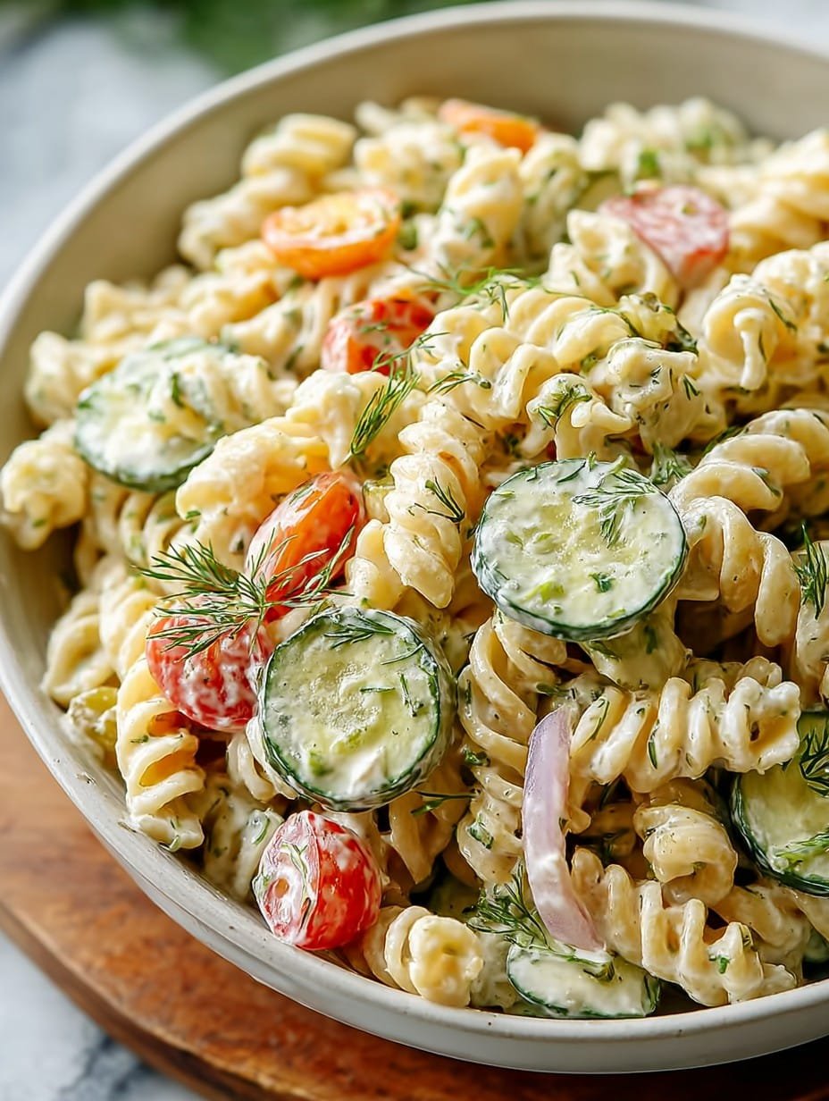 Zesty Simple Dill Pickle Pasta Salad for Summer Fun
