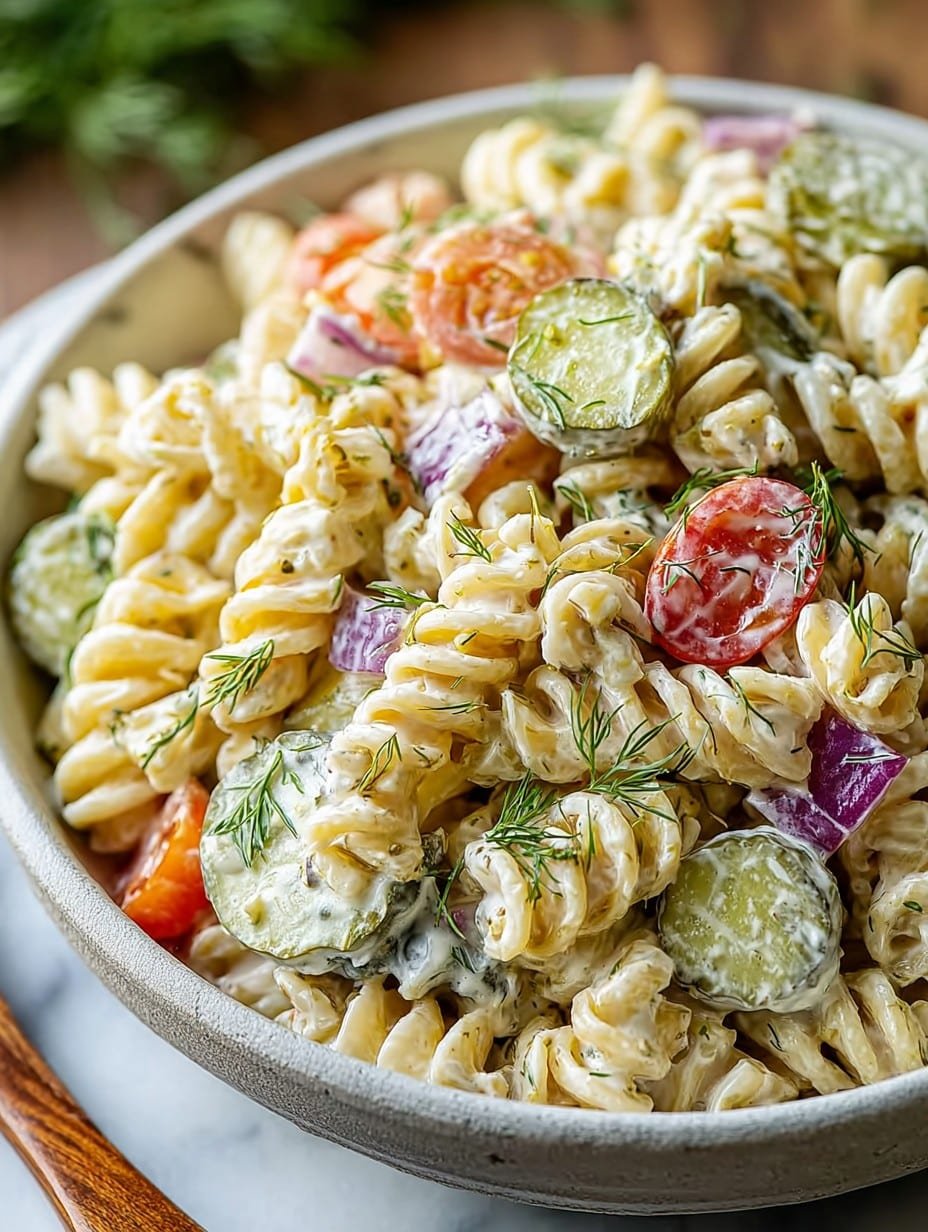 Zesty Simple Dill Pickle Pasta Salad for Summer Fun